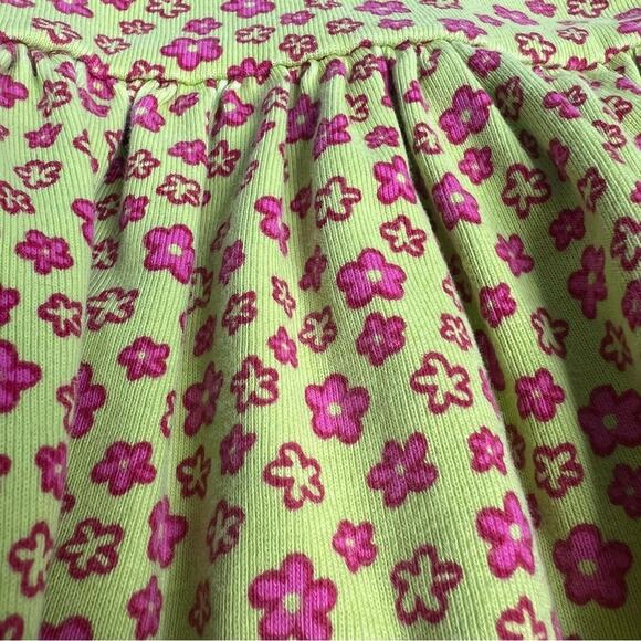 Hanna Andersson 60 3-6 Months Dress Green Pink Floral Disty Floral Long Sleeve - Picture 6 of 9